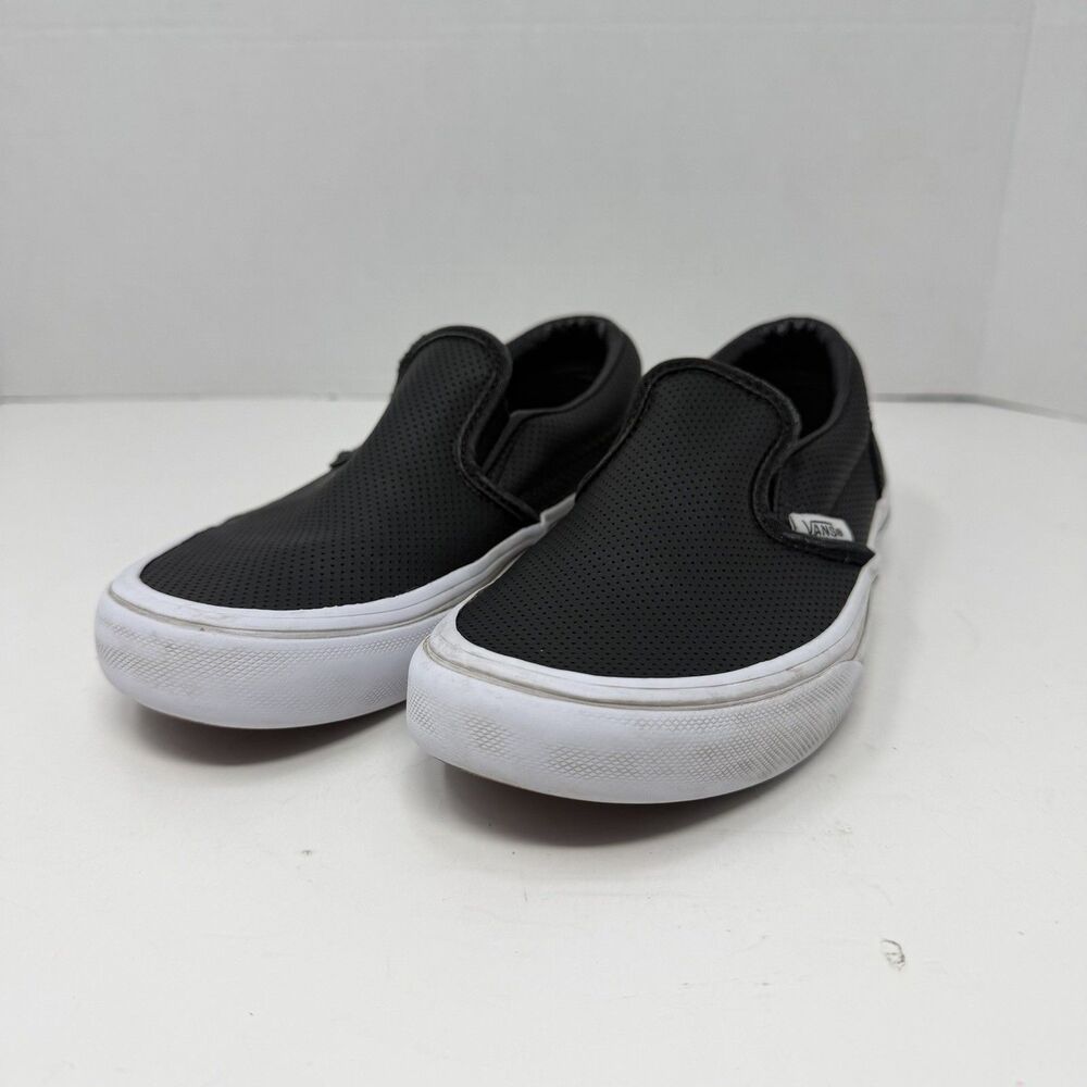 Vans Asher Perforated Kids Size 2.0 Slip-On Shoes Black 4200025664